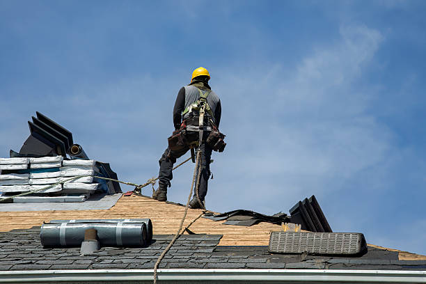Professional Roofing technician working in Columbus City, IA